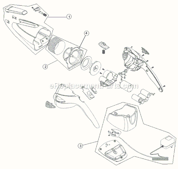 Page A Diagram and Parts List for M0881  Dirt Devil Hand Vacuum